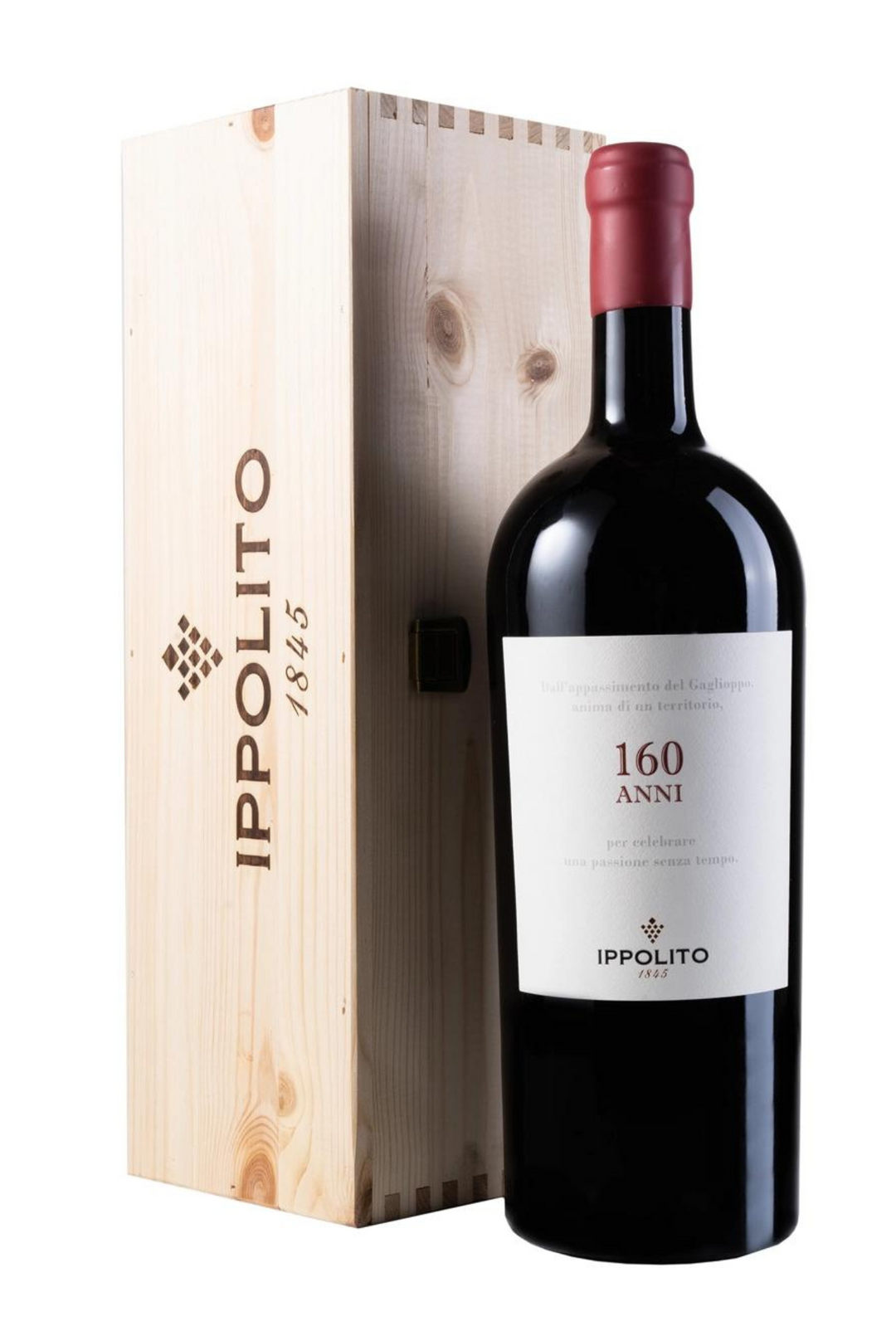 160 Anni di Ippolito Calabria Rosso IGT 2019 Magnum Cassa legno 1,5LT